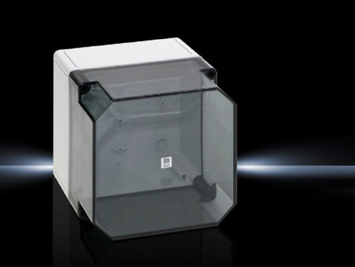 PK 9519100 | PK Polycarbonate Housings without knockouts, Wall-mounted enclosure of fiberglass-reinforced polycarbonate. Protection category IP 66. Covers feature quick-release fasteners for speedy maintenance. Self-extinguishing material for safety.Image_1