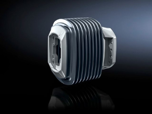 CP 6212780 | Wall-mounted hinge CP 120 Horizontal outlet, without height offset, For swivel mounting of the support arm on a vertical surface., Wall-mounted hinge: Cast steel Concertina section: Plastic, Wall-mounted hinge: RAL 7035 Concertina sectioImage_1