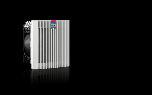 SK 3238810 | Blue e+ filter fan EMC, Complete fan unit with EMC shielding for tool-free mounting on surfaces. Air throughput from 20900 m³/h, Faster assembly on the enclosure due to optimized snap hooks, Diagonal fan technology ensures more uniform Image_1