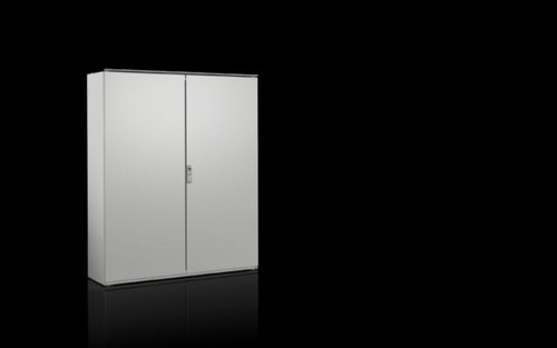 SE 5862600 | Free-standing/ Floormount sheet steel enclosure with stable enclosure body, two integral mounting levels, internally fastened rear panel and door. Roof and sides from a single piece with roll-formed frame and solid bottom. Enclosure widtImage_1