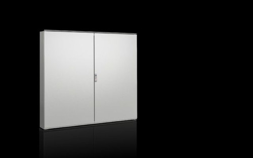SE 5863600 | Free-standing/ Floormount sheet steel enclosure with stable enclosure body, two integral mounting levels, internally fastened rear panel and door. Roof and sides from a single piece with roll-formed frame and solid bottom. Enclosure widtImage_1