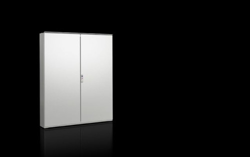 SE 5860600 | Free-standing/ Floormount sheet steel enclosure with stable enclosure body, two integral mounting levels, internally fastened rear panel and door. Roof and sides from a single piece with roll-formed frame and solid bottom. Enclosure widtImage_1