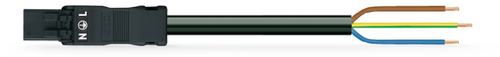 Wago 891-8993/216-601 | pre-assembled connecting cable, Eca, Plug/open-ended, 3-pole, Cod. A, H05Z1Z1-F 3G 1.5 mm2, 6 m
