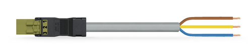 Wago 891-8993/205-405 | pre-assembled connecting cable, Eca, Plug/open-ended, 3-pole, Cod. B, 4m