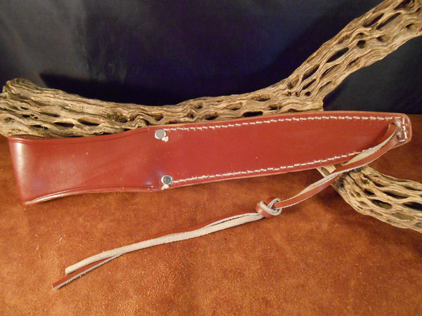 leather sheath with leg straps is ambidextrous