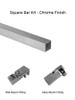 TGSUP10CH Wall to Glass Square Support Bar Kit in Chrome Finish