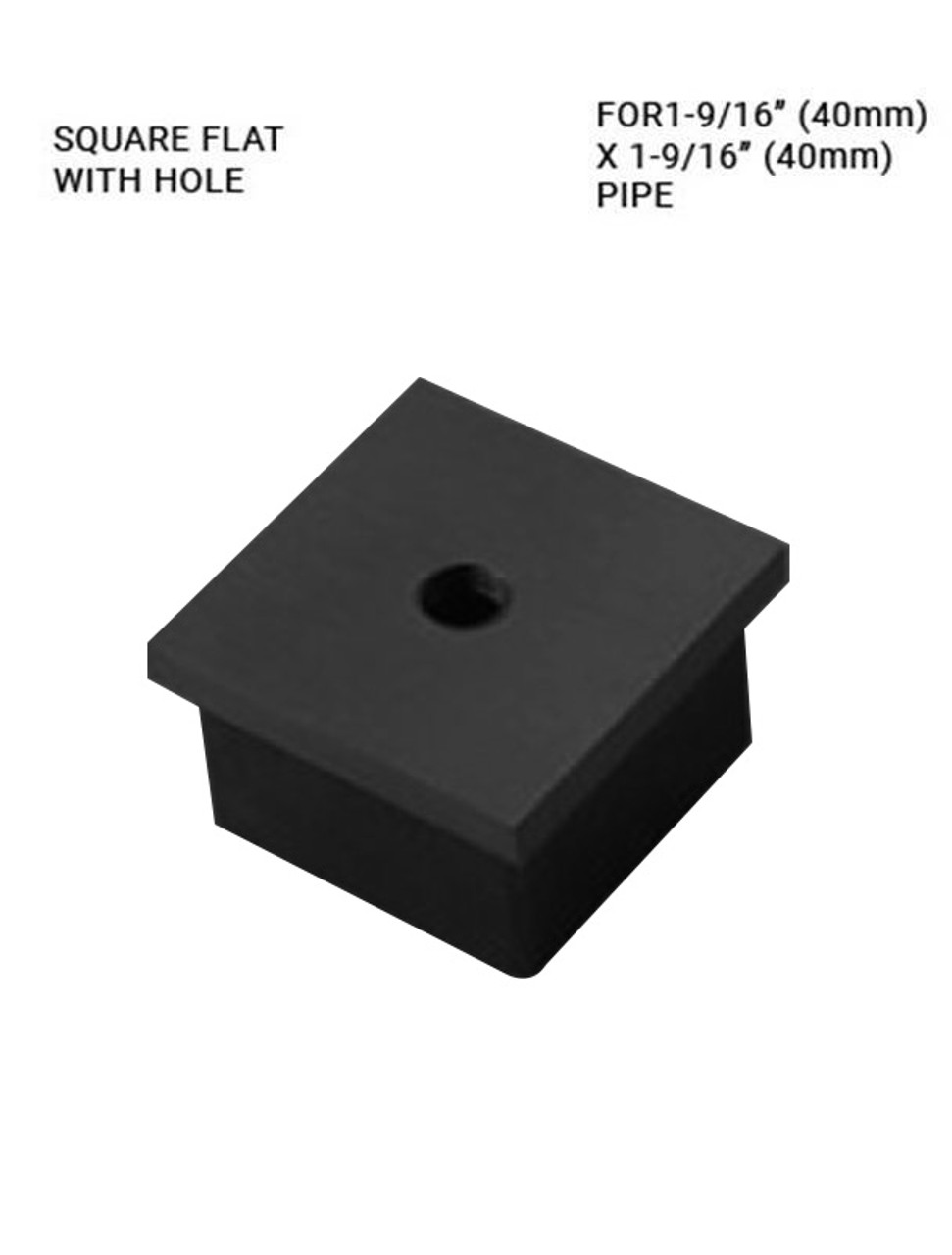 EC625140H00BSM8 - BL SQUARE END CAP WITH HOLE IN SS316