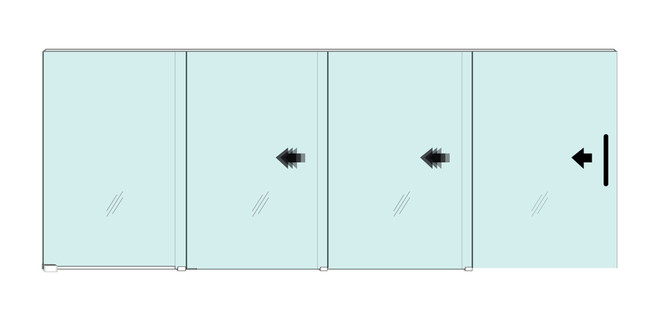 SLTEL1+3SINCON TELESCOPIC CONCEALED SINGLE SLIDING WITH 1 FIXED PANEL WITH 3 SLIDING PANELS