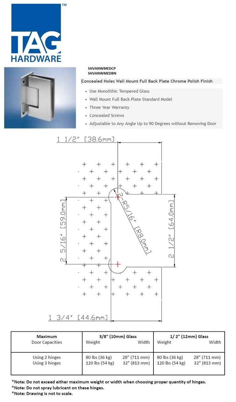 Glass Door Shower Hinges