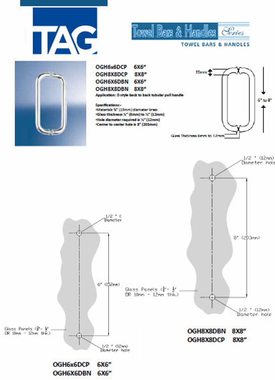 HE6X6CM | Round Glass Door Handle