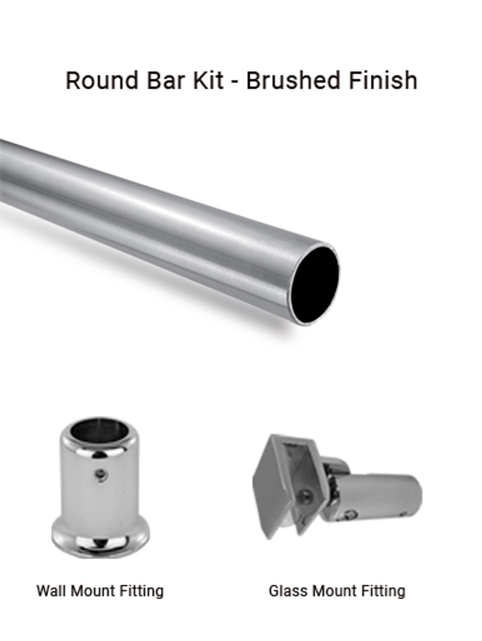 Frameless Shower Door Support Bar and Parts
