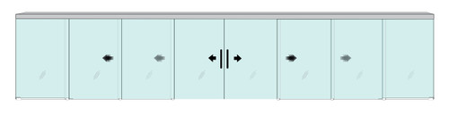 SLTEL1+3DBL TELESCOPIC DOUBLE SLIDING WITH 1 FIXED PANEL WITH 3 SLIDING PANELS
