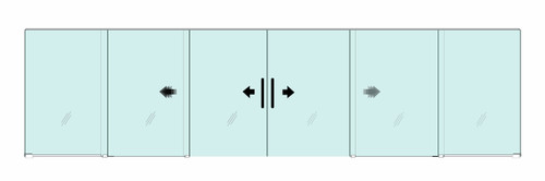 SLTEL1+2DBLCON TELESCOPIC CONCEALED DOUBLE SLIDING WITH 1 FIXED PANEL WITH 2 SLIDING PANELS
