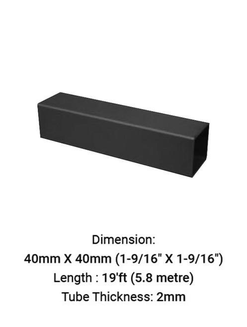 TU4401920SBL  TUBE SQUARE 40 X 40 MM WITH 2.0 MM THICK IN SS304