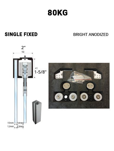 SLEZ80ST-SF Single Fixed Sliding 80KG Round w/Cladding