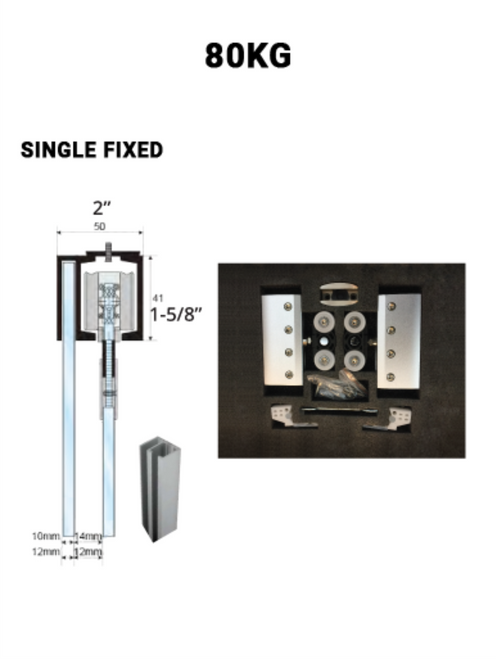 SLEZ80ST-SF  Single Fixed Sliding 80KG Square w/Cladding