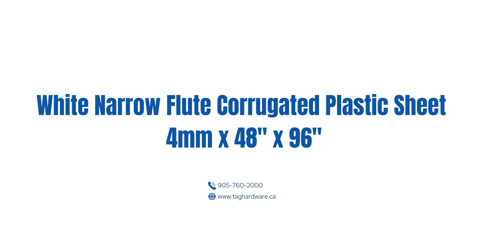 White Narrow Flute Corrugated Plastic Sheet – 4mm x 48" x 96"