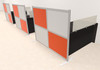 Three Person Workstation w/Acrylic Aluminum Privacy Panel, #OT-SUL-HPO84