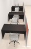 Three Person Workstation w/Acrylic Aluminum Privacy Panel, #OT-SUL-HPO96