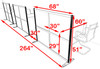 Three Person Workstation w/Acrylic Aluminum Privacy Panel, #OT-SUL-HPO96