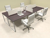 Four Person Modern Acrylic Divider Office Workstation, #AL-OPN-FP11