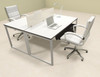 Two Person Modern Acrylic Divider Office Workstation, #AL-OPN-FP19