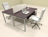 Two Person Modern Acrylic Divider Office Workstation, #AL-OPN-FP23