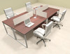 Four Person Modern Acrylic Divider Office Workstation, #AL-OPN-FP28