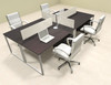 Four Person Modern Acrylic Divider Office Workstation, #AL-OPN-FP30