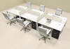 Six Person Modern Acrylic Divider Office Workstation, #AL-OPN-FP31