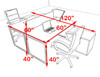 Two Person Modern Acrylic Divider Office Workstation, #AL-OPN-FP37