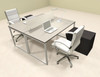 Two Person Modern Acrylic Divider Office Workstation, #AL-OPN-FP38