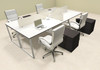 Four Person Modern Acrylic Divider Office Workstation, #AL-OPN-FP43