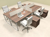 Four Person Modern Acrylic Divider Office Workstation, #AL-OPN-FP63