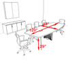 Modern Boat shaped 10' Feet Metal Leg Conference Table, #OF-CON-CV8