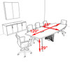 Modern Boat shaped 10' Feet Metal Leg Conference Table, #OF-CON-CV12