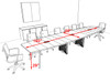Modern Boat shaped 16' Feet Metal Leg Conference Table, #OF-CON-CV30