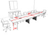 Modern Boat shaped 16' Feet Metal Leg Conference Table, #OF-CON-CV31