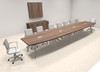 Modern Boat shaped 18' Feet Metal Leg Conference Table, #OF-CON-CV38