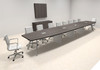 Modern Boat shaped 20' Feet Metal Leg Conference Table, #OF-CON-CV49