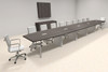 Modern Boat shaped 22' Feet Metal Leg Conference Table, #OF-CON-CV56