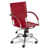 Flaunt Series Mid-Back Manager's Chair, Red Leather/chrome, #SF-2345-RD