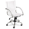 Flaunt Series Mid-Back Manager's Chair, White Leather/chrome, #SF-2345-WH