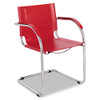 Flaunt Series Guest Chair, Red Leather/chrome, #SF-2346-RD