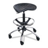 Sit-Star Stool With Footring And Casters, 27" To 36"h Seat, Black/chrome, #SF-5549-BL