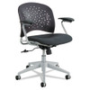 Reve Series Task Chair, Round Plastic Back, Polyester Seat, Black Seat/latte, #SF-5692-LT