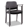 Sorrento Series Stacking Guest Chair, Black, Faux Leather, With Arms, #AL-1190