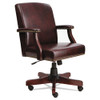 Alera Traditional Series Mid-Back Chair, Mahogany Finish/oxblood Vinyl, #AL-1223