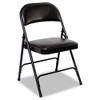 Steel Folding Chair With Two-Brace Support, Padded Back/seat, Graphite, 4/carton, #AL-1243