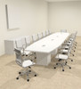 Modern Boat Shaped Cube Leg 18' Feet Conference Table, #OF-CON-CQ47